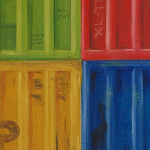Titel: Container, Öl auf Leinwand 2006, Container, Cargo, Globalisierung