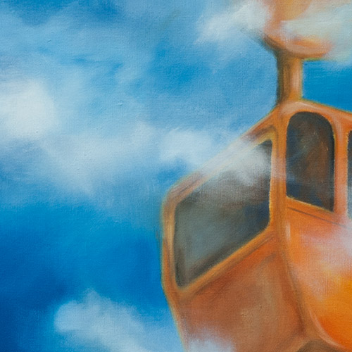 Titel: Gondel, Öl auf Leinwand 2014, Wolken, Wolkenmalerei, Cloud Spotting, Clouds