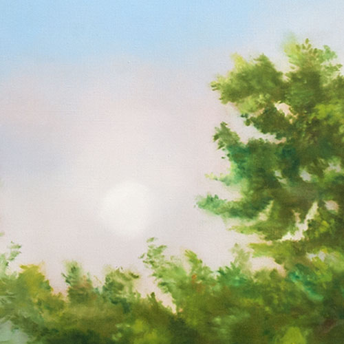Titel: Plötzlich, am Morgen, Öl auf Leinwand 2005, landscape painting, Landschftsmalerei, Landschaft, oil on canvas